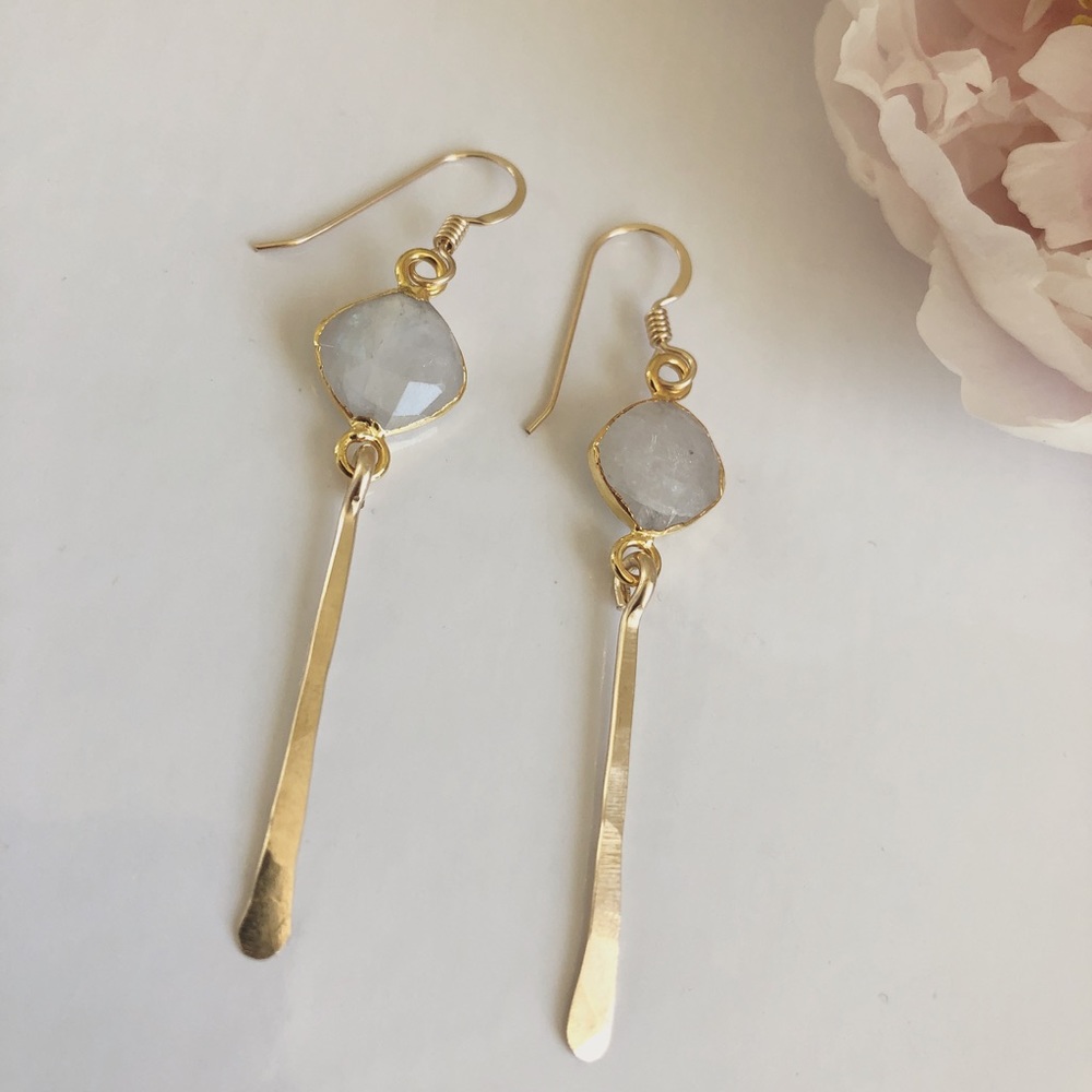 Gold filled moonstone earrings